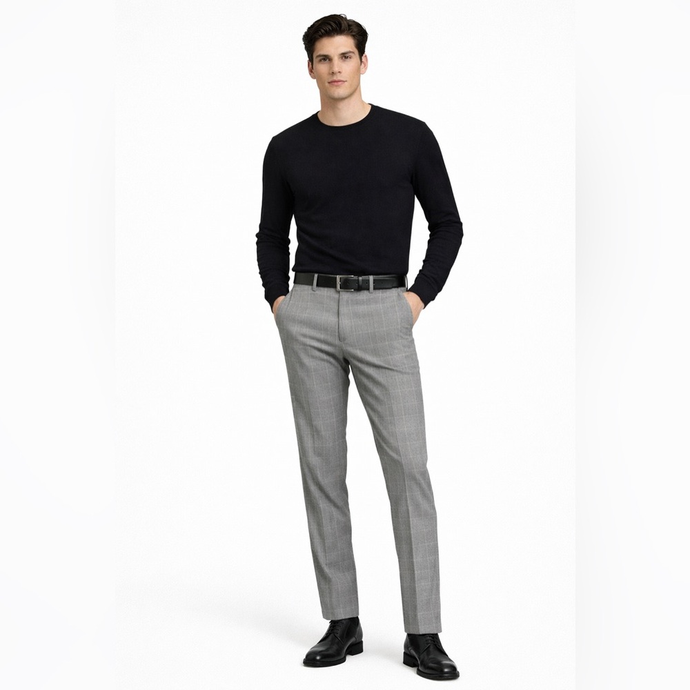Men’s Banana Republic Gray Windowpane Dress Pants